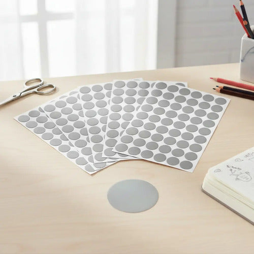 Rotulo Adhesivo Redondo Plateado 1.6 Cm X 162 Pcs Plata