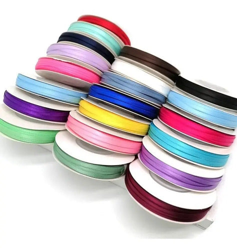 Cinta Raso Tela Satín Moños 100 Mts X 3mm Color A Elección