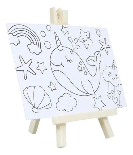 Lienzo Bastidor Con Caballete 24x30cm (dibujo Guia)