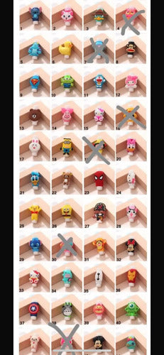 12 Unidades Protector Cable Muñecos Surtido