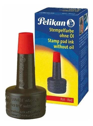 Tinta Color Rojo Para Sellos Pelikan 30 Ml X 6 Unidades