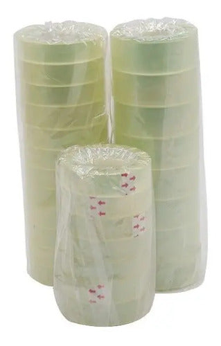 Cinta Delgada Pequeña Transparente 12mm X 5 Mts - 12 Rollos