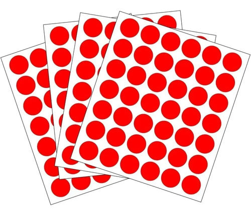 Rotulo Adhesivo Redondo Rojo 1.6 Cm - 162 Pcs X 3 Unidades