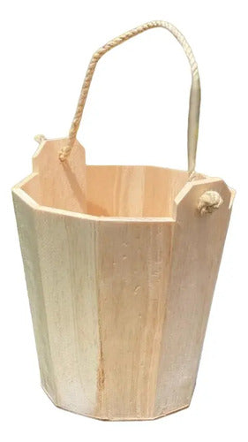 Caja Decorativa Balde Pino Regalo 20x20 Cm  Madera