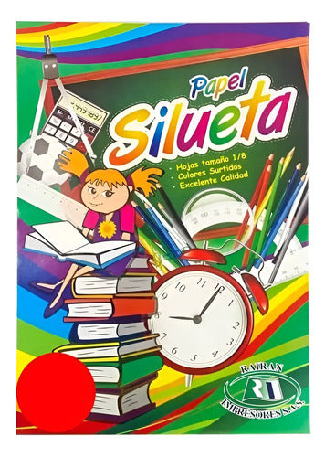 Papel Silueta 1/8 Colores Rojo X 50 Unidades  Rojo
