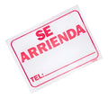 Aviso Se Arrienda Tamaño 1/2 Pliego - 25 Unidades Rojo Y Blanco