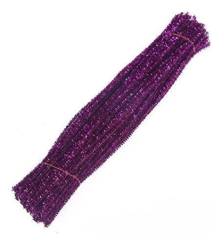 Chelines Metalizados Color Morado 30cm X 100 Pcs