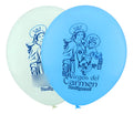 Globo Bomba Virgen Del Carmen R12 X 50 Und Azul Y Blanco