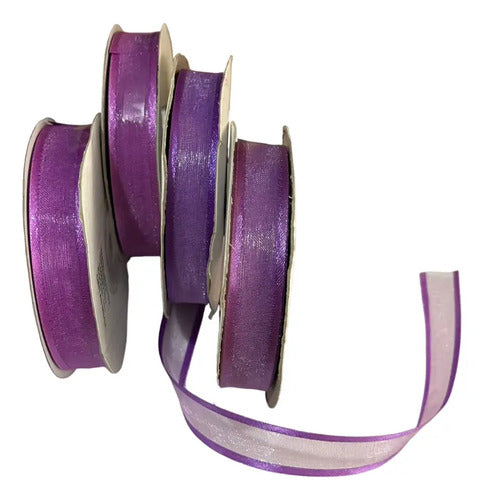 Cinta Organza Color Morado 15mm X 22 Metros Morado Organza