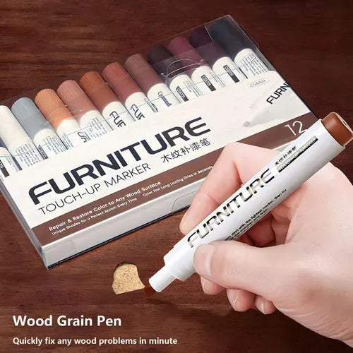 Marcador Para Madera/muebles Cubre Rayones X 12 Colores Tonos X 12