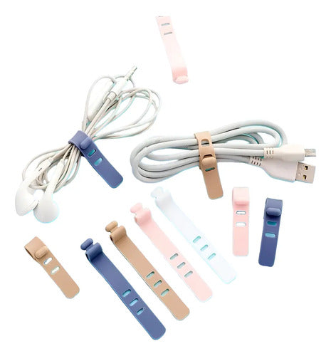 Organizador Amarra Cable Colores X 4 Unidades  Surtido