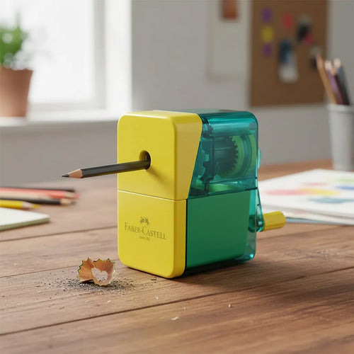 Tajalapiz Sacapuntas Manivela De Mesa Faber Castell Amarillo