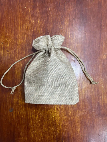 Bolsa De Yute Con Cierre 13x9 Cm - 12 Unidades Beige Yute