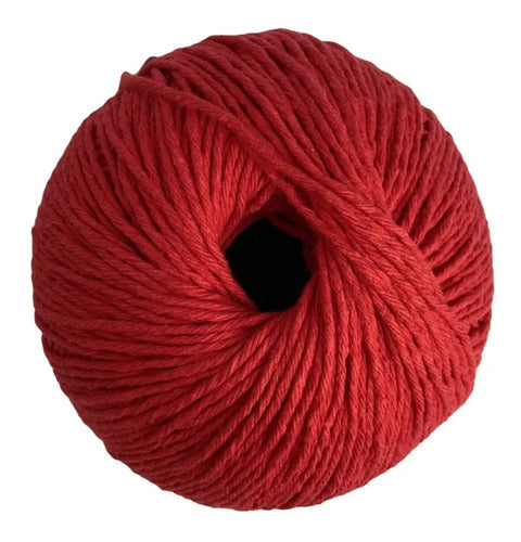 Hilo Lana Rojo Ovillo Crochet 50 Gr Rojo