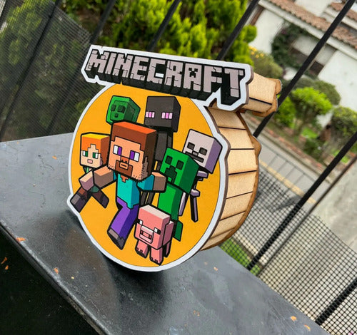 Caja Decorativa En Forma De Minecraft Regalo 25x22x8 Cm Mdf