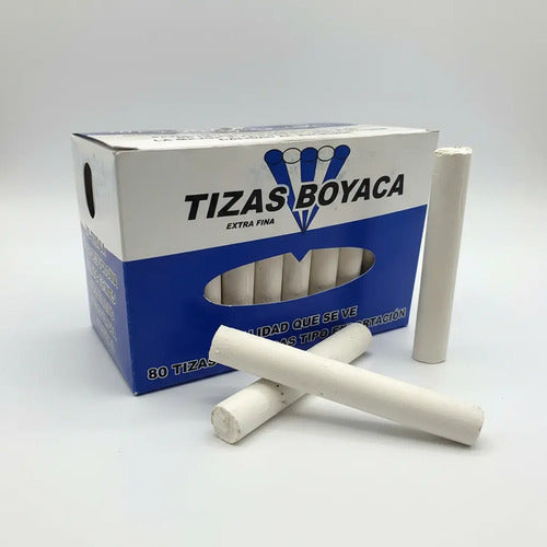 Tiza Color Blanco X 80 Unidades Blanco