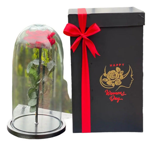 Rosa Preservada Cúpula Vidrio Caja Regalo Dia De La Mujer Segun Disponibilidad Día De La Mujer