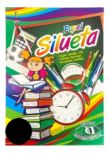Papel Silueta 1/8 Colores Negro X 50 Unidades  Negro