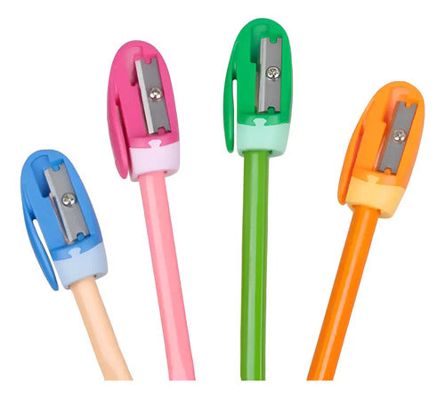 Tajalapiz Sacapuntas Con Clip X 48 Unidades  Colores