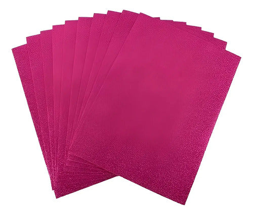 Fomi Foamy Escarchado Fucsia 4 Cartas X 10 Unidades Fucsia
