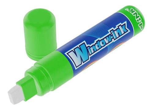 Marcador De Vinilo Tipo Posterman Window Ink 15 Mm Verde Verde