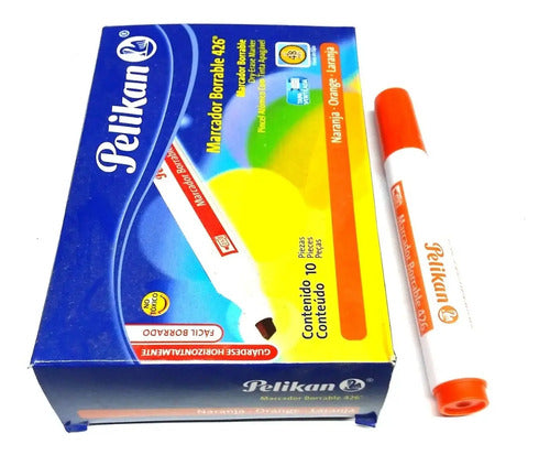 Marcador Borrable Pelikan Naranja Caja X 10 - Ref. 426