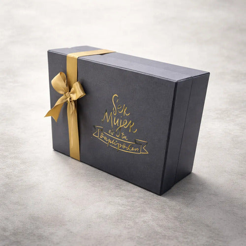 Caja De Regalo De Lujo Negra Día De La Mujer 30x20x10cm Negro