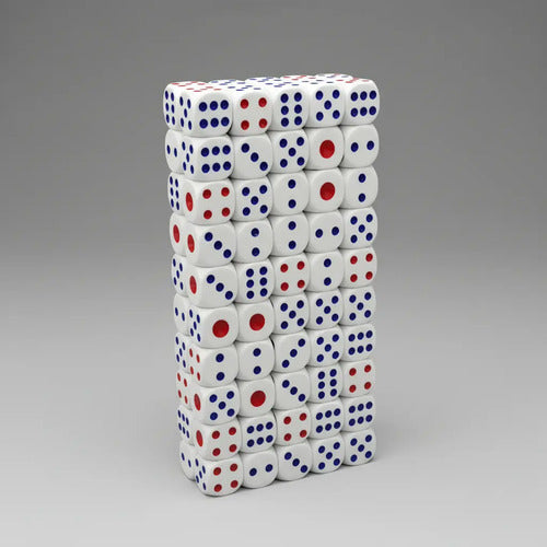Dados Pequeños X 100 Unidades (50 Pares) 1x1cm Blanco
