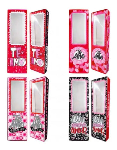 Caja Kraft Para Flores Amor 45x13x5cm X 4 Unidades Surtido
