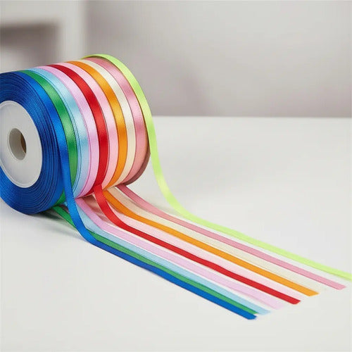 Cinta De Raso Para Moños 100 Mts X 7 Mm Color A Elección A Elección