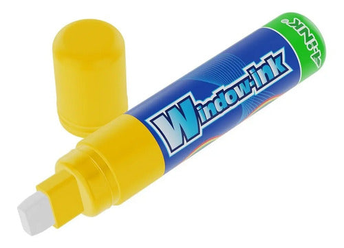 Marcador De Vinilo Tipo Posterman Window Ink 15 Mm Amarillo Amarillo