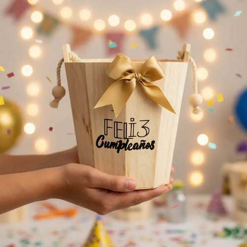 Cajas En  Madera Para Regalo De Feliz Cumpleaños