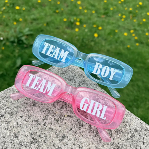 Gafas Personalizadas Revelación De Genero X 2 Unidades Rosa Y Azul Personalizada