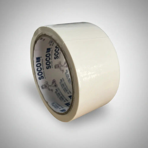 Cinta De Enmascarar Ancha 48mm X 20 Metros - 3 Rollos Beige 48mm X 20mts