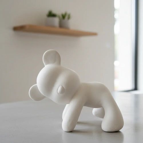 Oso Popobe Decorativo Cerámica En Crudo 24x19x12cm  Blanco