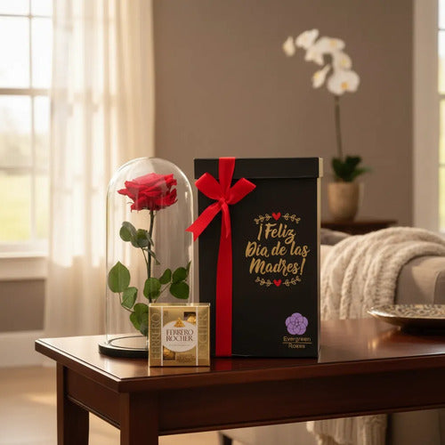 Rosa Preservada Cúpula Caja Regalo Ferrero Dia De La Madre Segun Disponibilidad Día De Las Madres
