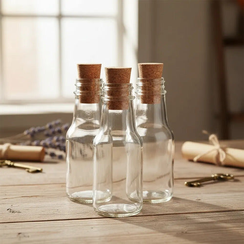 12 Pcs Frascos De Vidrio Con Corcho Recordatorio, 100 Ml