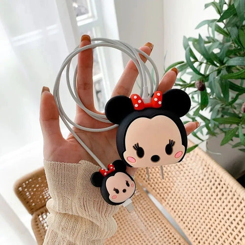 Protector Para Cable Disney Minnie iPhone 11 Pro, 12 Y 13 Rojo