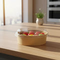 Bowl Kraft 16 Oz - 148x49mm Con Tapa  X 25 Unidades Kraft
