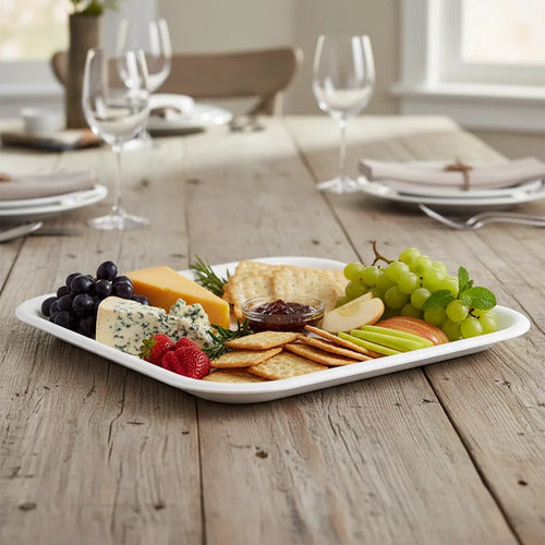 Bandeja Desechable Icopor 13x13cm #1 X 50 Unidades Blanco