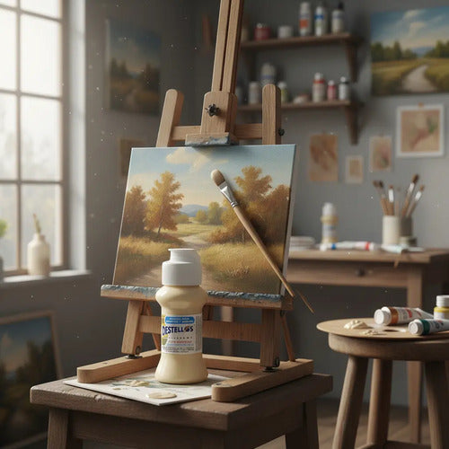 Pintura Cerámica Y Madera Destellos Color Piel De Angel