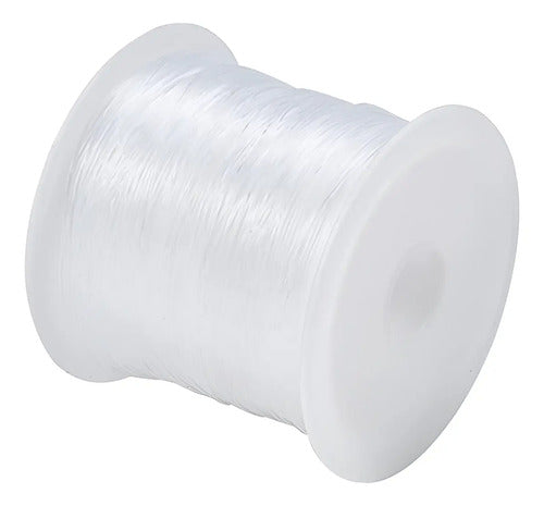 Rollo Nylon Elástico Transparente 1mm X 100 Mts Blanco