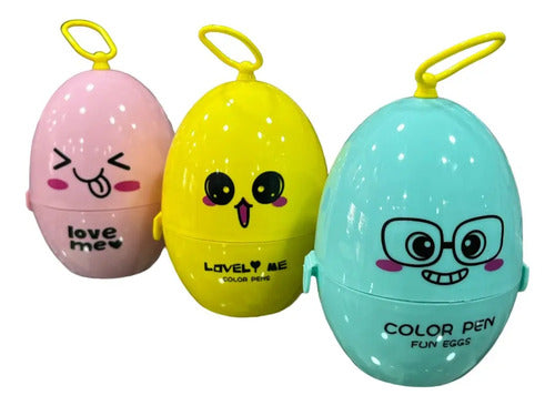 Plumones Marcadores Estuche Huevito X 12 Colores
