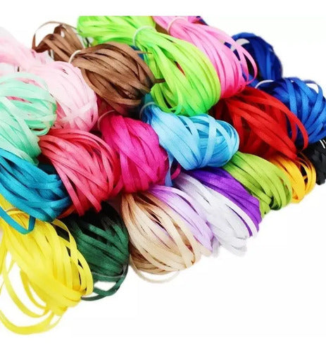 Cinta Raso Tela Satín Moños 100 Mts X 3mm Color A Elección