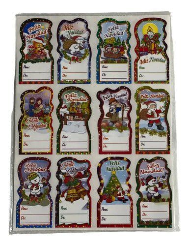 Tarjeta Adhesiva Navidad Grande Paquete X 108 Pcs