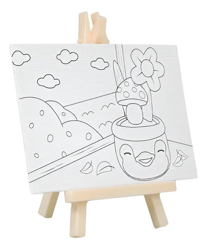 Lienzo Bastidor Con Caballete 24x30cm (dibujo Guia)
