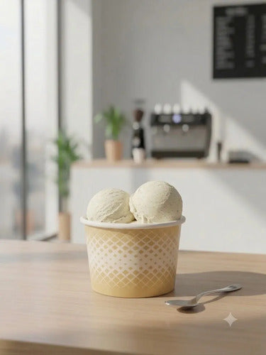 Vaso Desechable Cartón Helado Dorado 8oz X 50 Unidades Dorado
