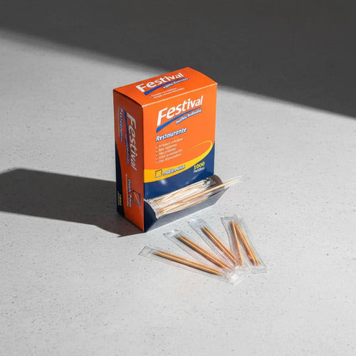 Palillos Redondos Empacados X 1.000 Unidades Madera Palillo