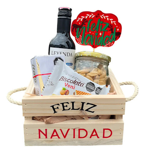 Ancheta Caja Navidad Con Vino