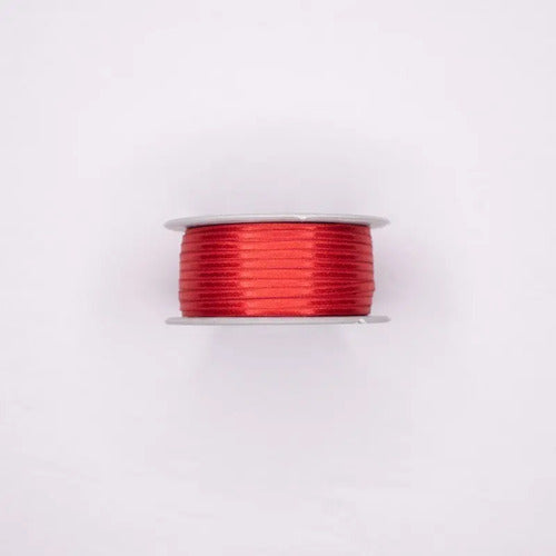 Cinta Roja Raso Tela Satín Moños 100 Mts X 3mm Rojo